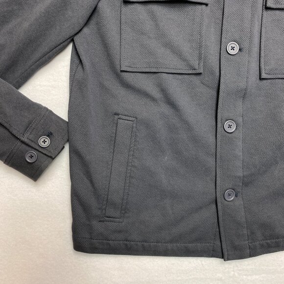 Zara Shacket Men's M Gray Long Sleeve Thick Retro Button Up Shirt Jacket - Picture 6 of 12